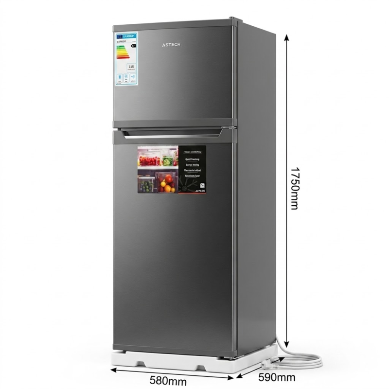 REFRIGERATEUR ASTECH 2PORTES GM GRIS FP270 OG