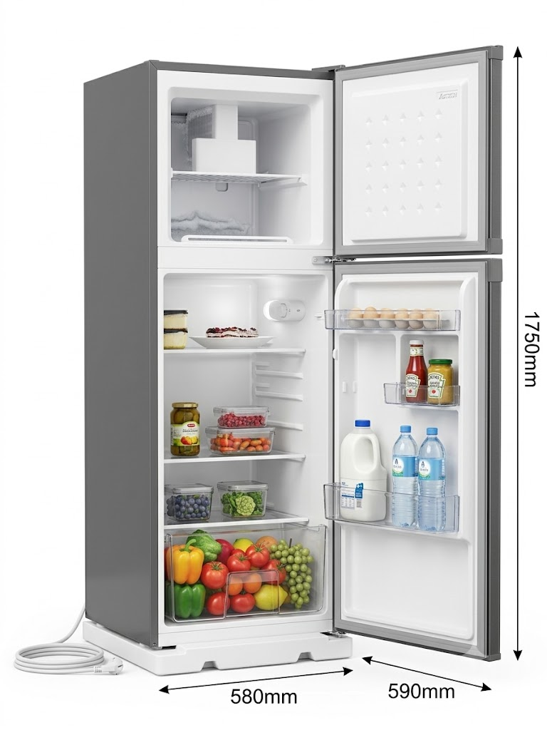 REFRIGERATEUR ASTECH 2PORTES GM GRIS FP270 OG