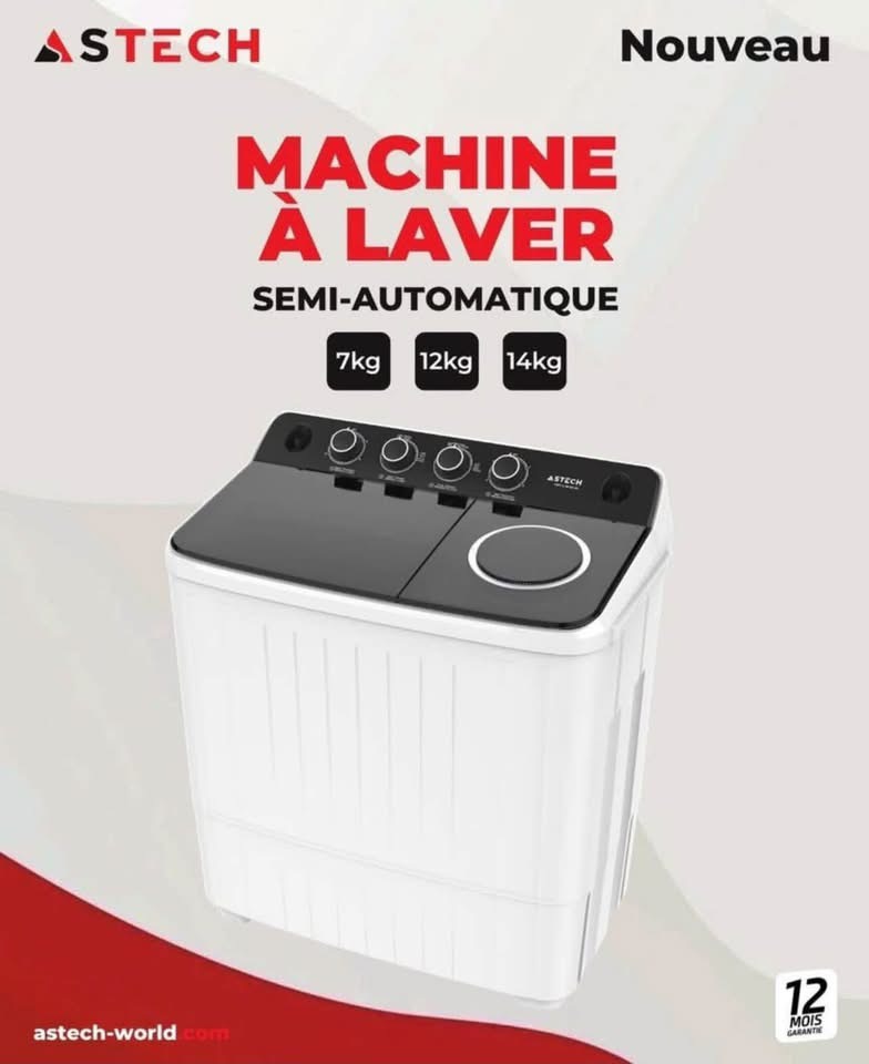 Astech Machine à laver semi-automatique - TWT12-B102-NL - 12kg - Garantie 12 mois