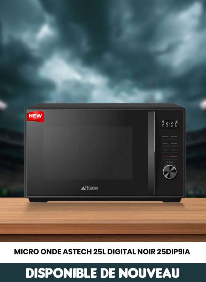 Micro-ondes ASTECH 25L Digital Noir – Modèle 25DIP9-IA