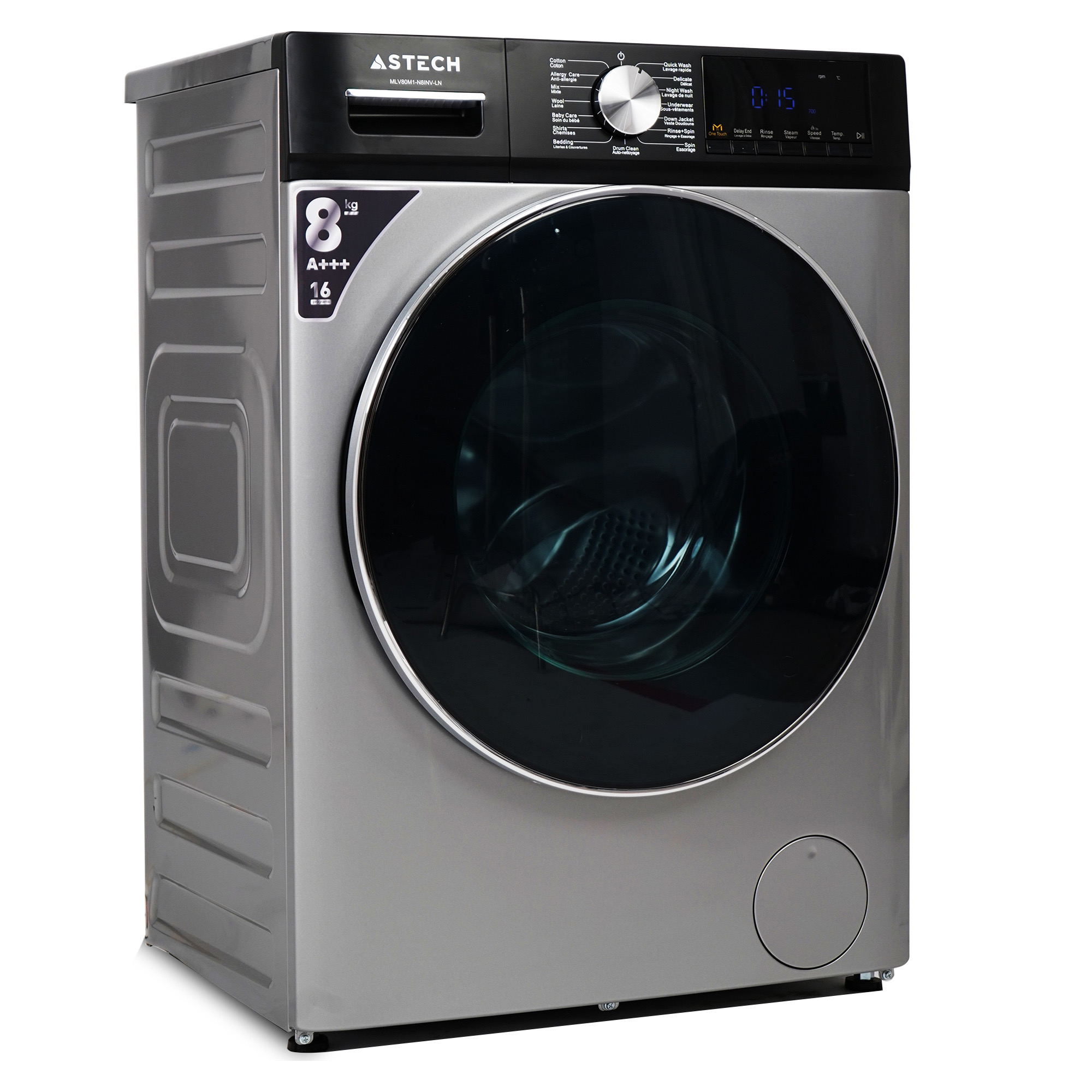 Machine À Laver ASTECH 8KG MLV80B-N8INV-LC Inverter