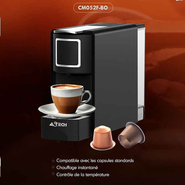 Astech Machine à café compatible capsule expresso - noir - CM052F-BO