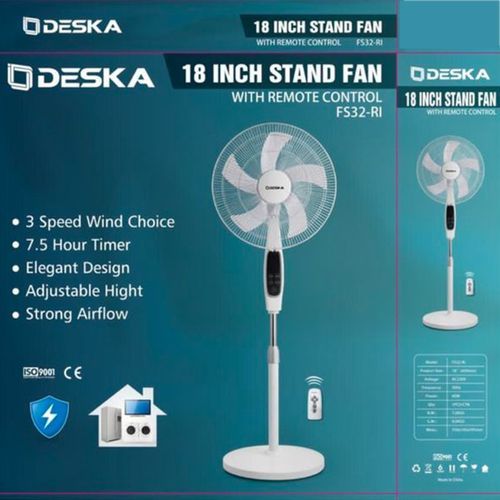 Deska Ventilateur Sur Pied 18 Pouces - FS32RI - Blanc + Télécommande