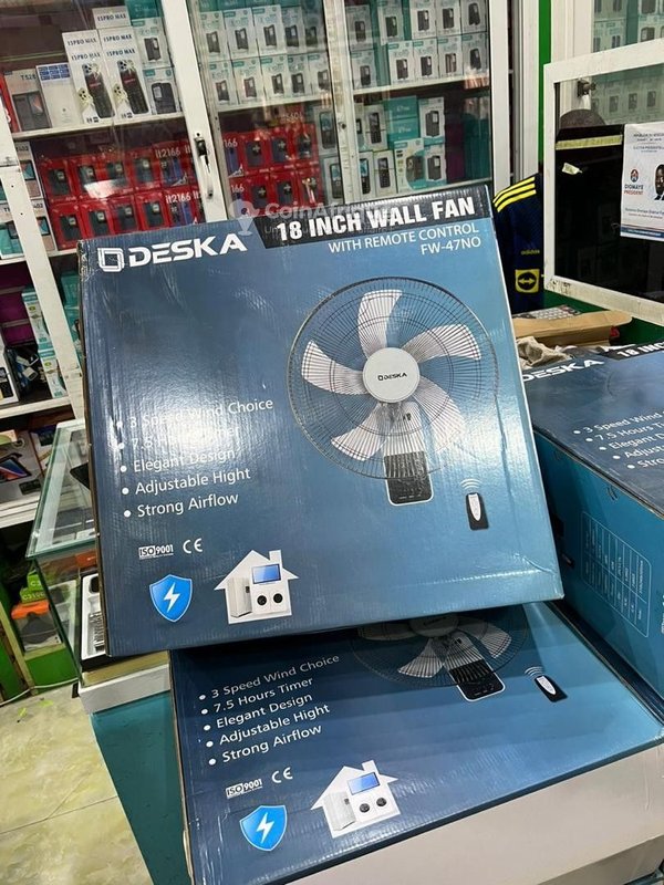 Deska Ventilateur mural 18 pouces avec télécommande (Modèle FW-47NO)